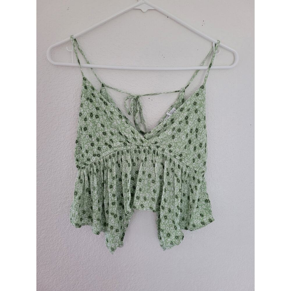 Full Tilt Women's Green Crop Blouse Tie Neck - Size‎ Small #8